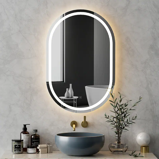 1 Set 50x75cm Embellir Wall Mirror LED light Makeup Mirror Oval Vanity
